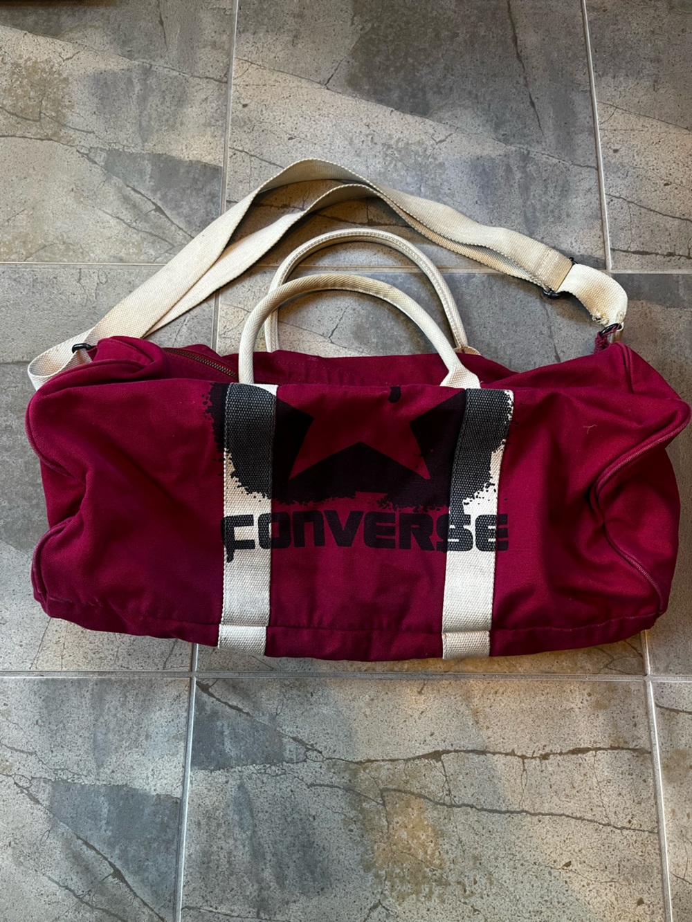 Converse red duffle bag